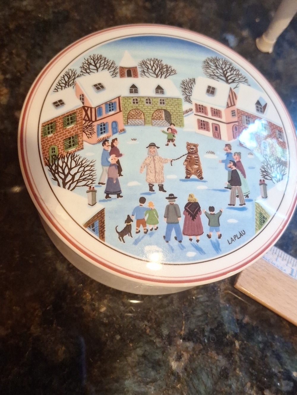 Vintage  Villeroy & Boch White Porcelain Christmas Trinket Dish